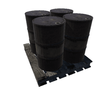 Barrel on pallets